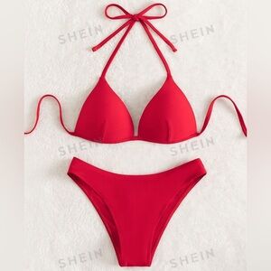 Red Push-Up Bikini Set